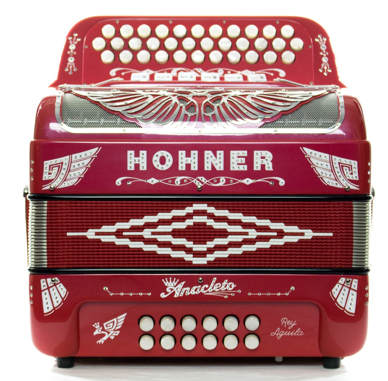 Hohner Anacleto Rey Aguila TT FBE/GCF Two-Tone Compact Accordion Red