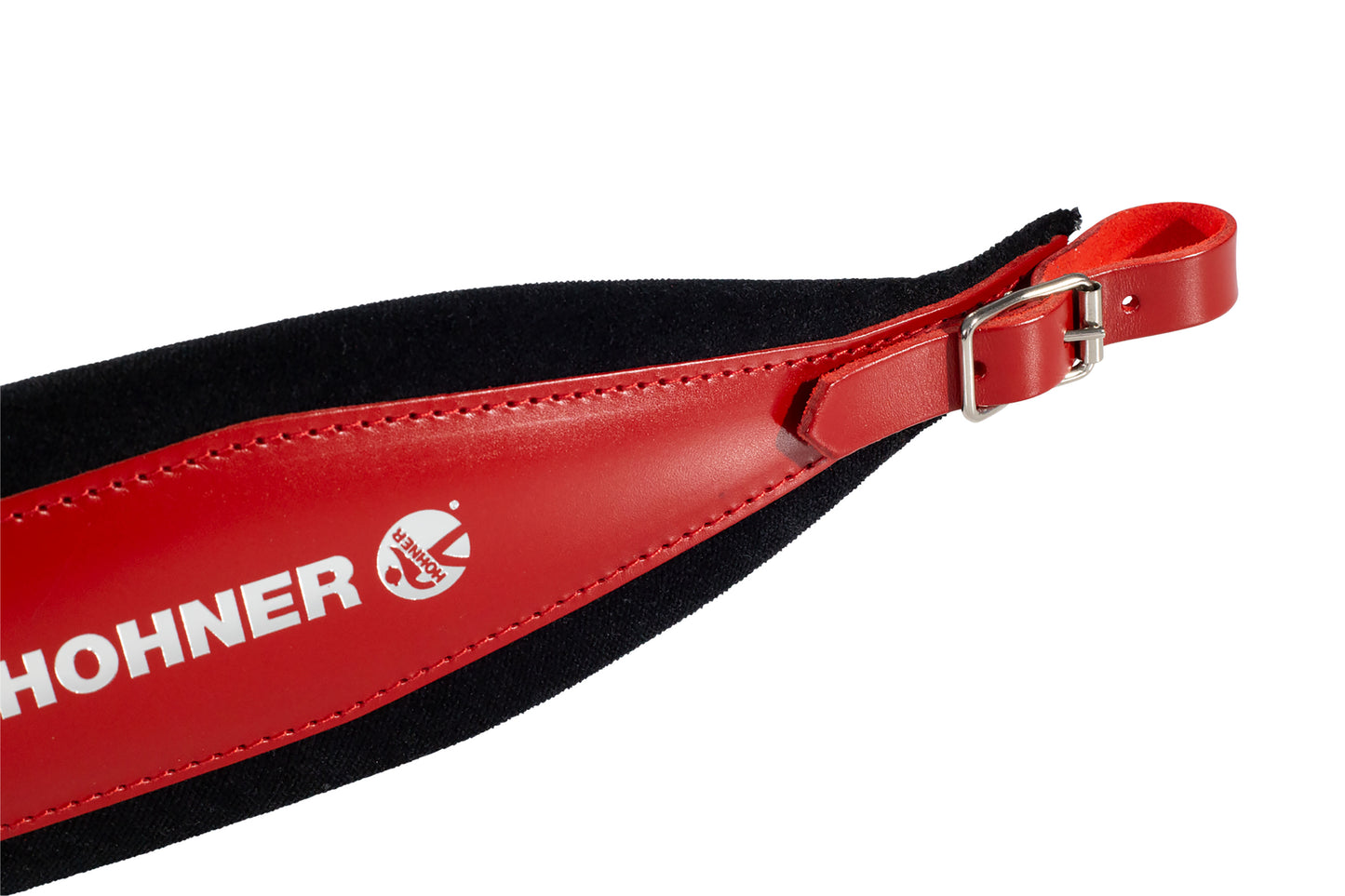 Accordion Hohner Strap Made from Italy (Red on Black)