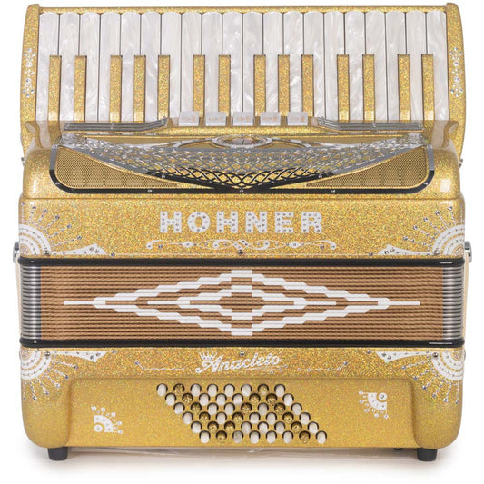 Hohner Anacleto Latino III 34/48  5 Switch Accordion - HOLOGRAM GOLD