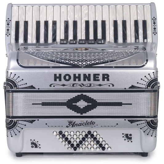 Hohner Anacleto Latino III 34/48  5 Switch Accordion - SILVER