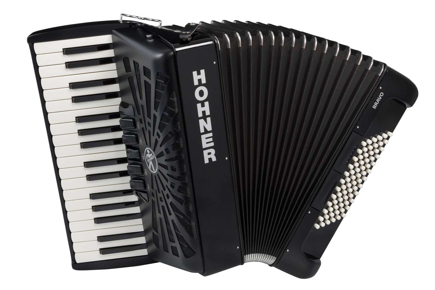 Hohner Bravo III 72 Accordion - Jet Black, 34-Key Chromatic with Gig Bag