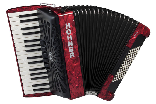 Hohner Bravo III 72 Accordion - Pearl Red, 34-Key Chromatic with Gig Bag