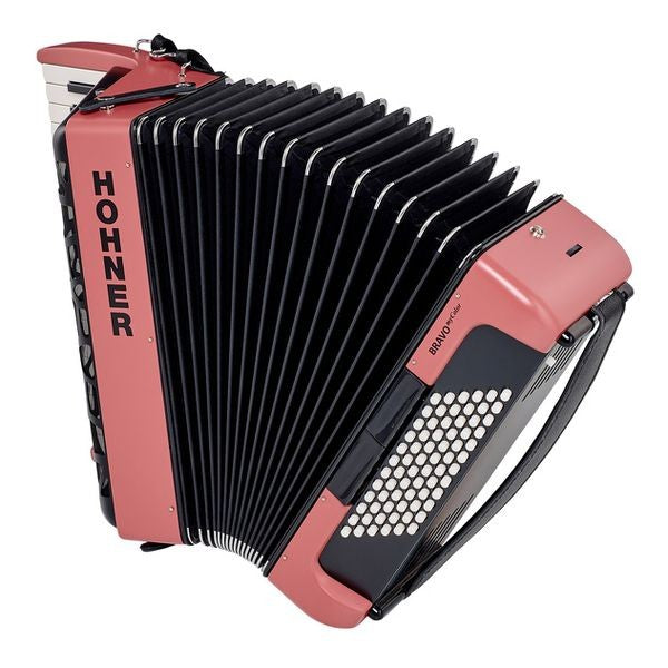 Hohner Bravo MyColor III 72 Accordion - Fire, 34-Key Chromatic with Gig Bag