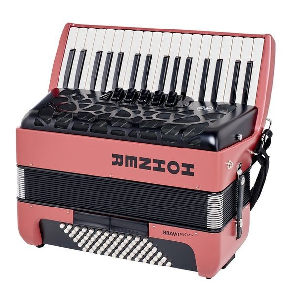 Hohner Bravo MyColor III 72 Accordion - Fire, 34-Key Chromatic with Gig Bag