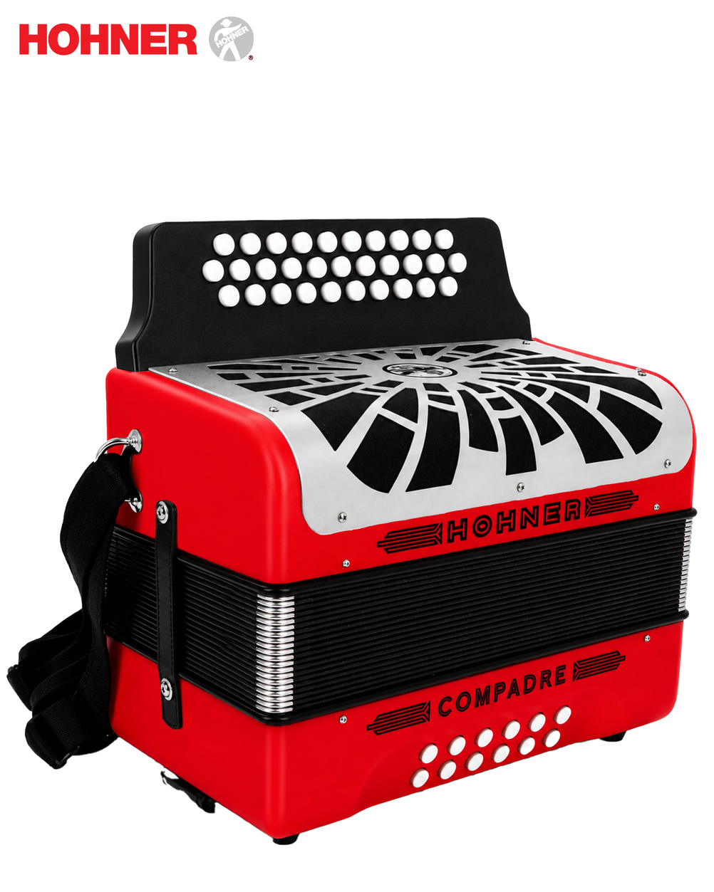 Hohner Compadre GCF (SOL) Button Accordion Red