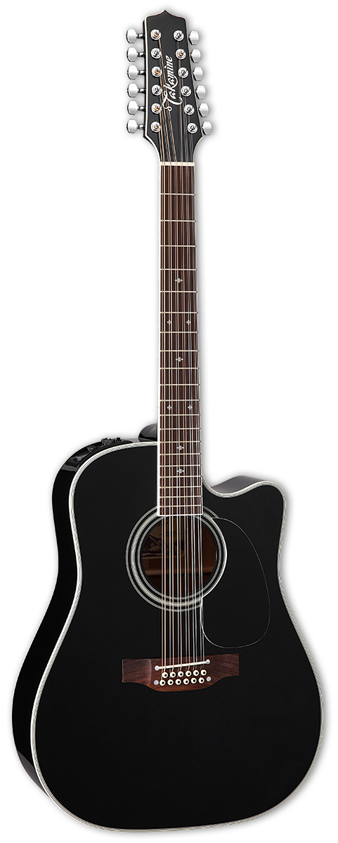 Takamine EF381SC 12-String Dreadnought Acoustic-Electric Guitar - Black