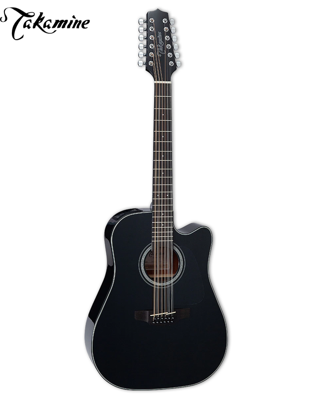 Takamine GD30CE-12, 12-String Acoustic-Electric Guitar - Black