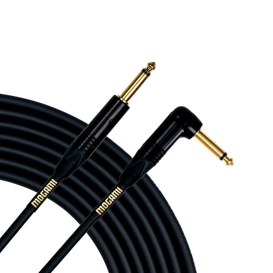 Mogami Gold Instrument 25R Straight to Right Angle Instrument Cable