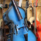 Handcrafted Tololoche Blue Glossy/Black Shadow Outline (Double Bass)