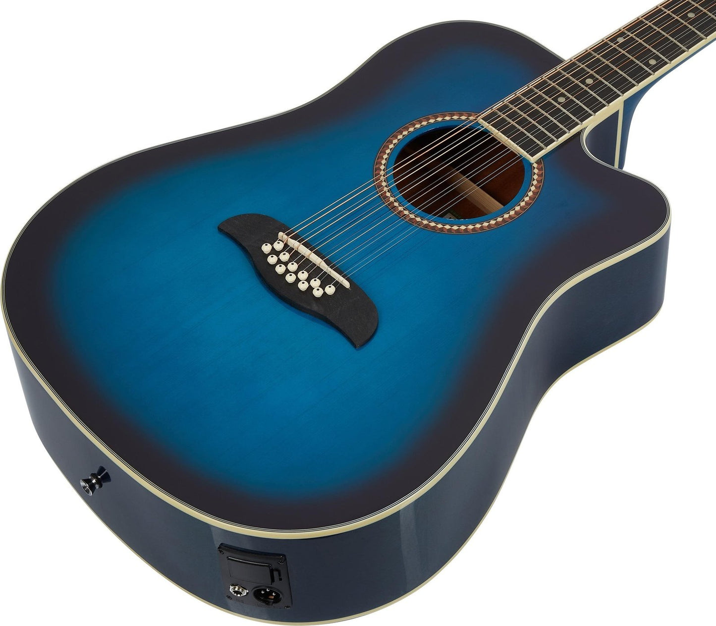 Oscar Schmidt 12-String Acoustic Electric Guitar BLUE