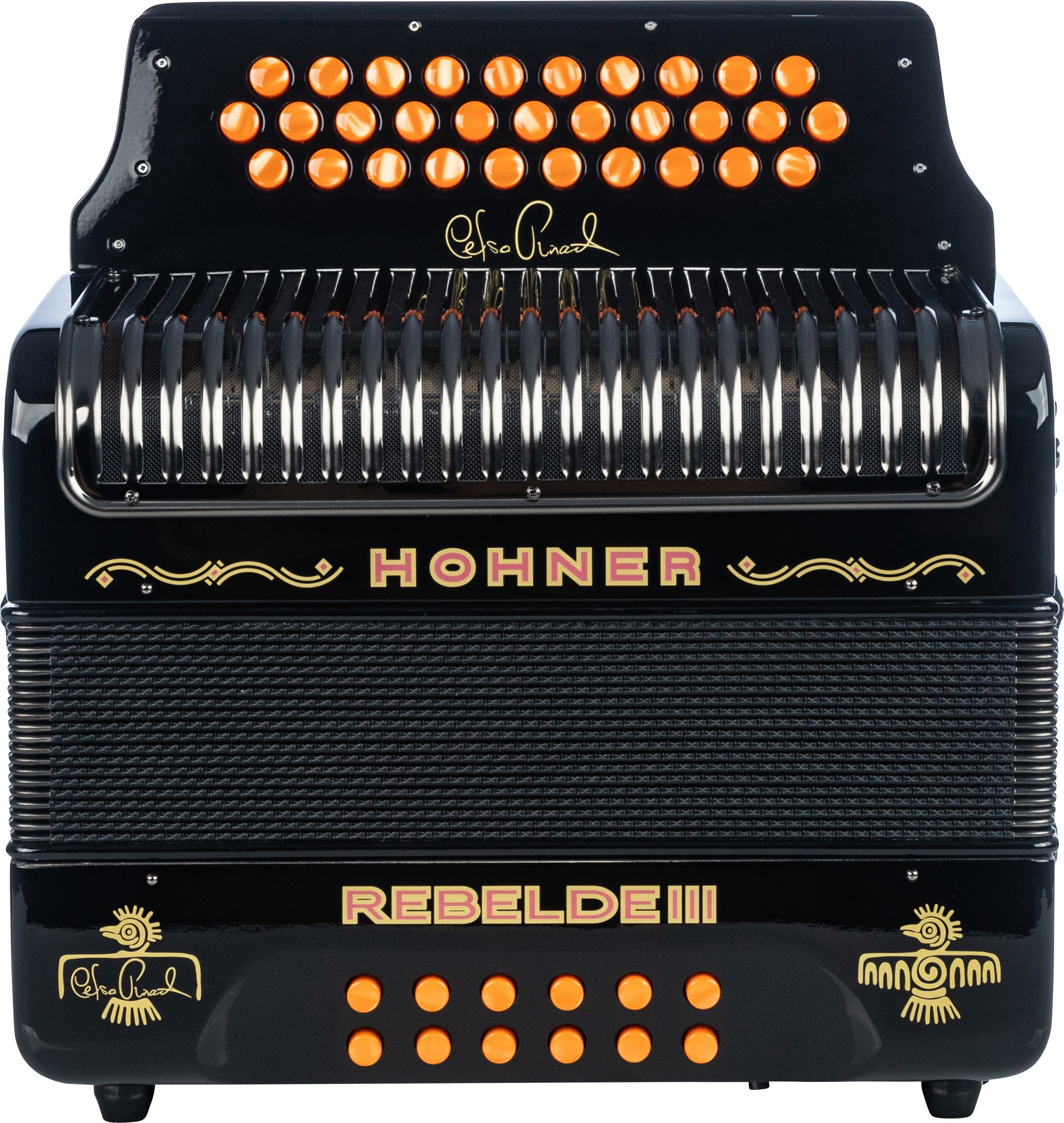 Hohner Rebelde III Black GCF Button Accordion Celso Limited Edition Si