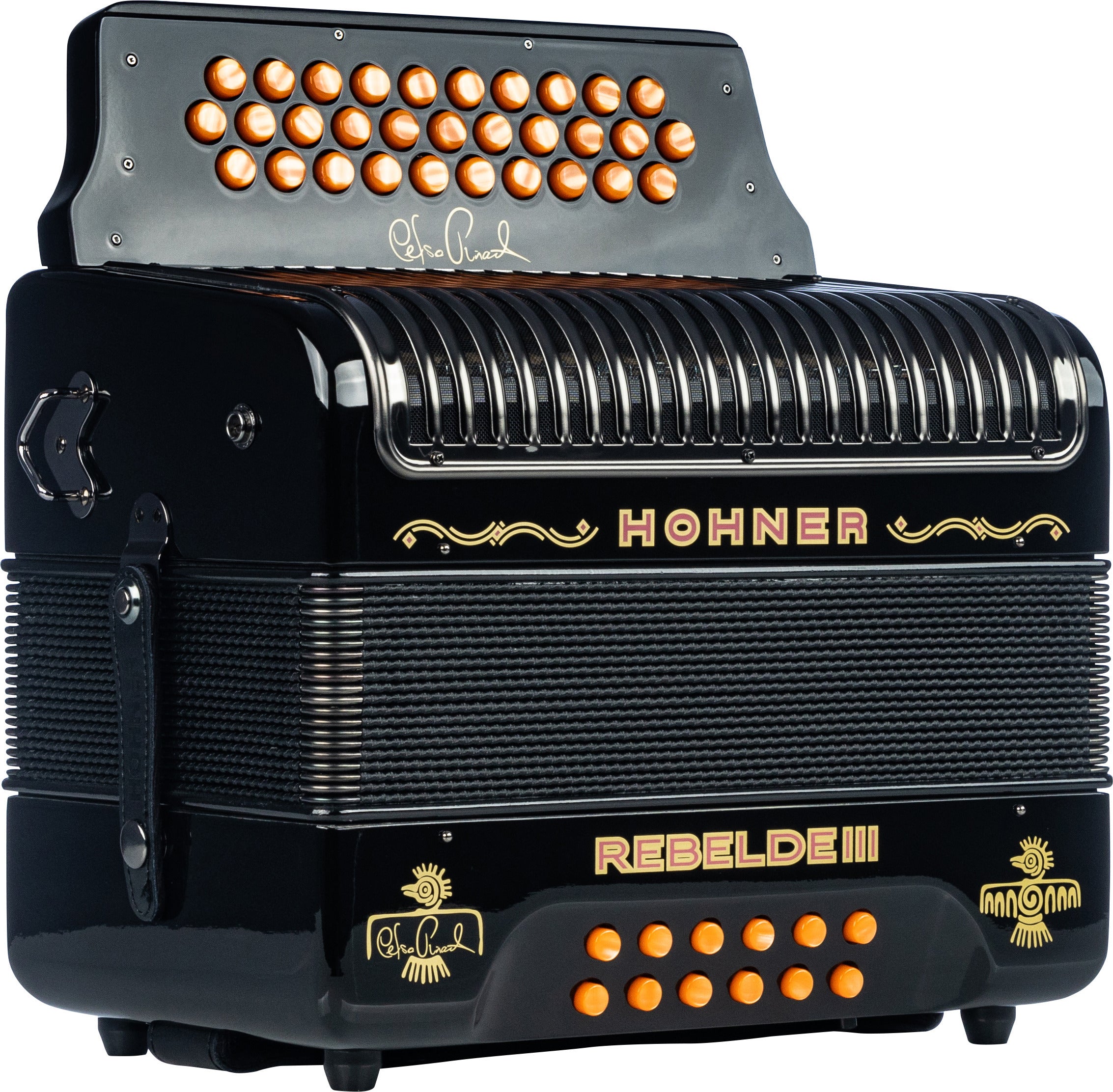 Hohner Rebelde III Black GCF Button Accordion Celso Limited Edition Si