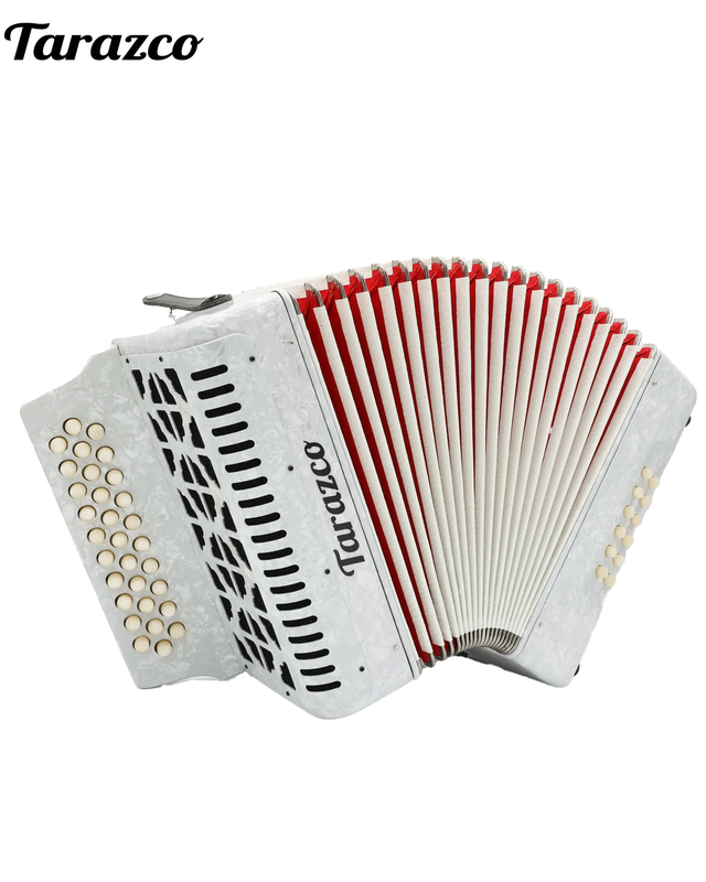 Tarazco GCF (SOL) 31 Button Accordion, Norteño music - White Pearl