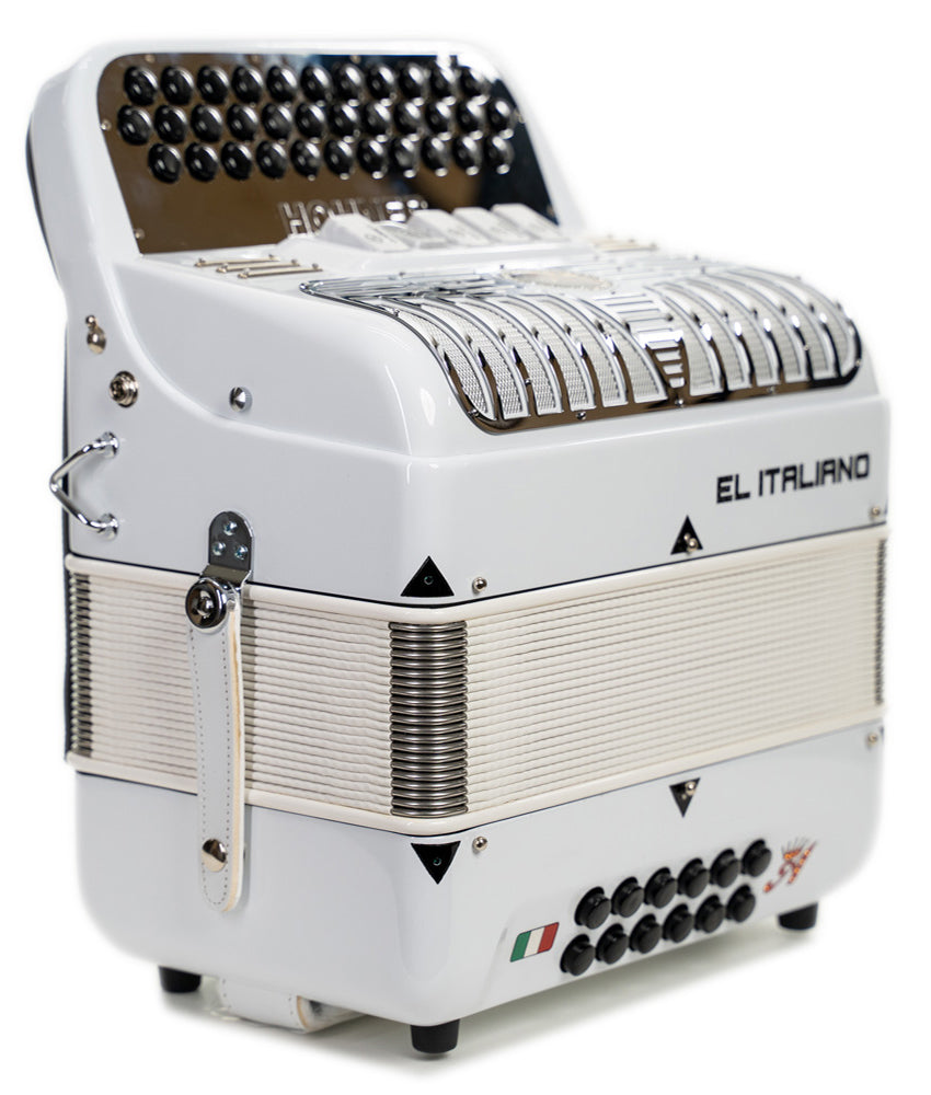 Hohner Anacleto El Italiano III 5 Switch Compact FBE Accordion - WHITE