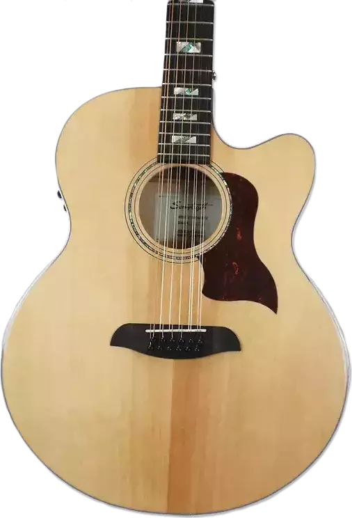 Sawtooth ST-MPL-AEJC-12 Jumbo Acoustic Electric 12-String Guitar, Solid Spruce Top