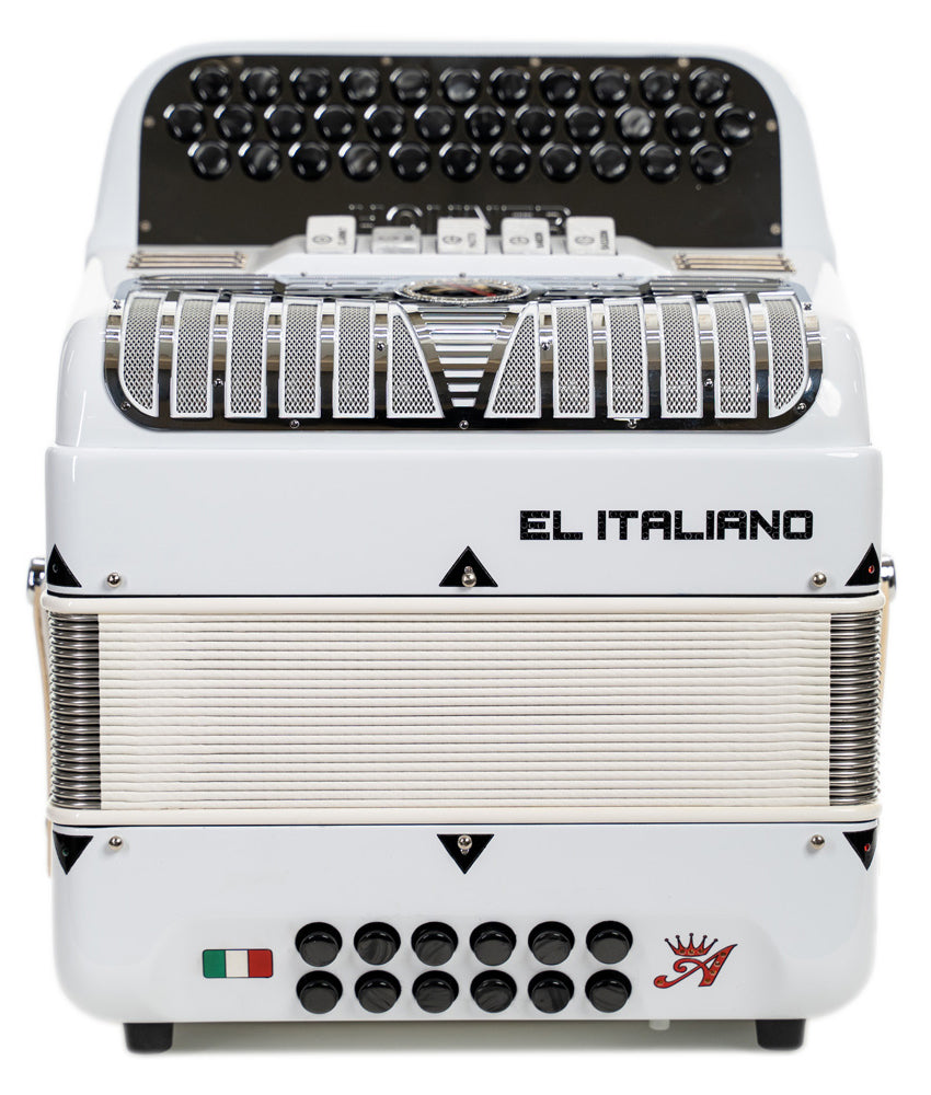 Hohner Anacleto El Italiano III 5 Switch Compact FBE Accordion - WHITE