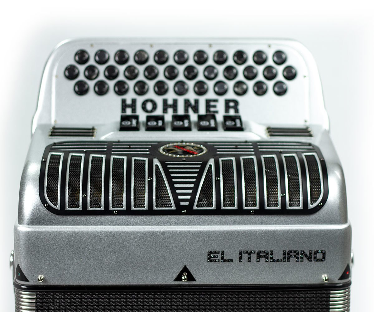 Hohner Anacleto El Italiano III 5 Switch Compact GCF Accordion - SILVER