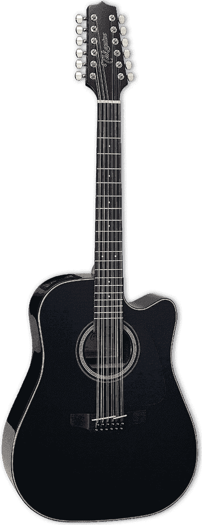 Takamine GD30CE-12, 12-String Acoustic-Electric Guitar - Black