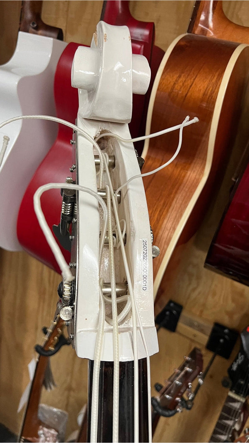 Handcrafted Tololoche White Glossy (Double Bass) Pickup Installed
