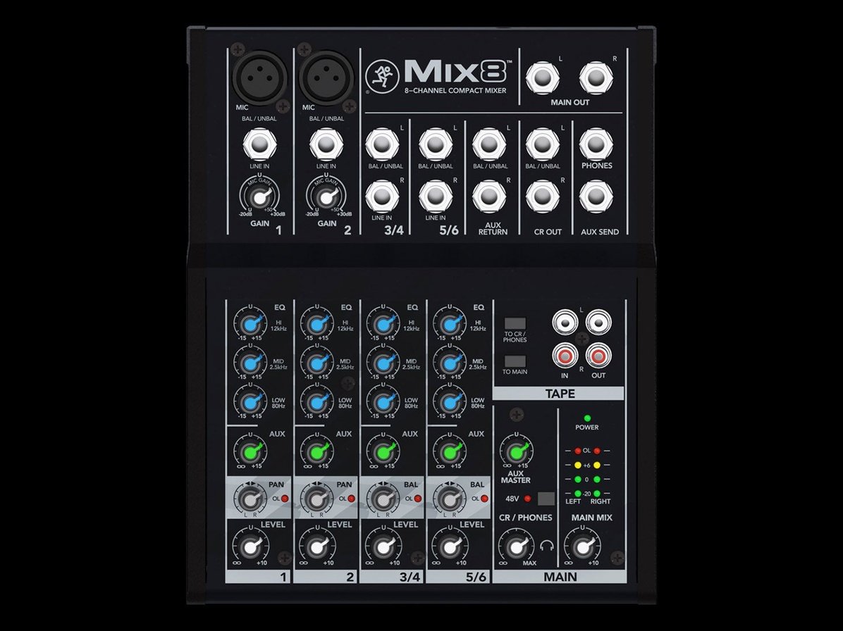 Mackie Mix8 8-Channel Compact Mixer – CamposMusic