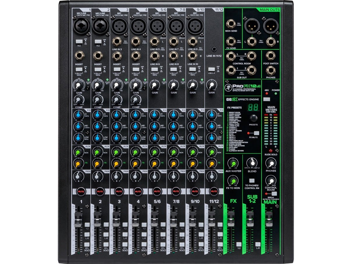 Mackie ProFX12v3 – 12-Channel Professional Effects Mixer with USB