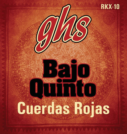 GHS RKX-10 BAJO QUINTO Red Coated Stainless Steel Strings Loop End Set